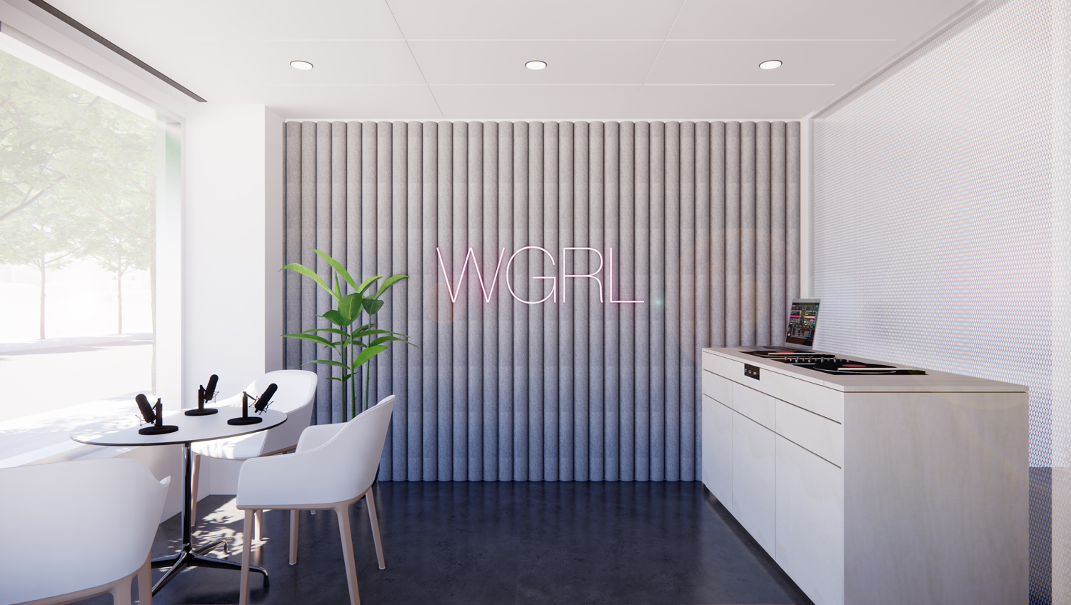 Digital rendering of the future Lower Eastside Girls Club Center for Wellbeing and Happiness, Sound Studio 
